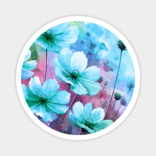 Blue Cosmos Flower Magnet